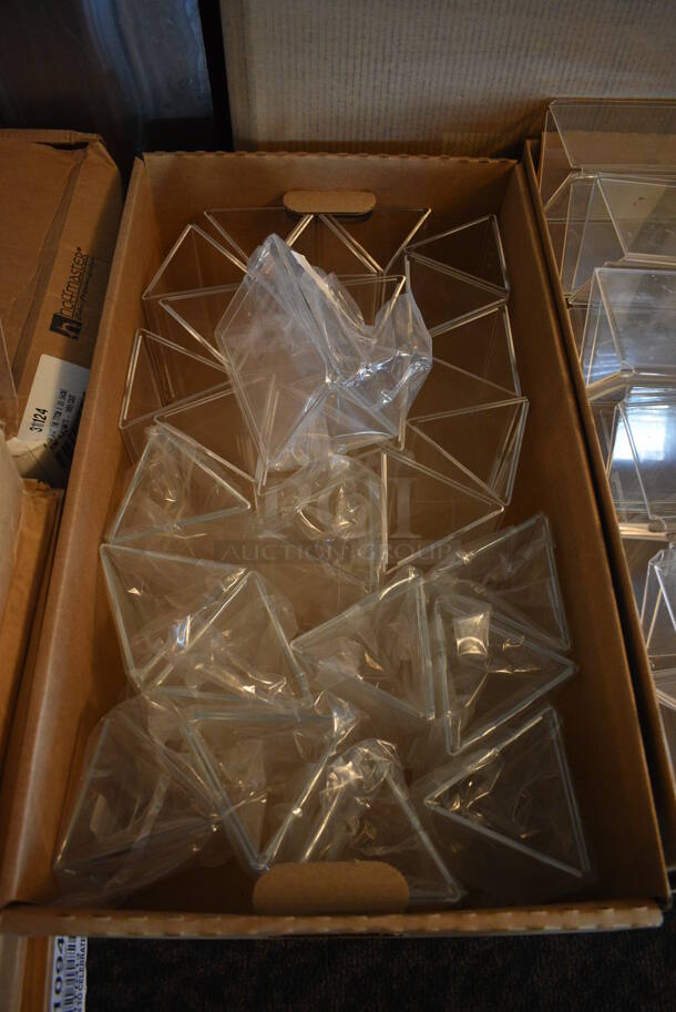 ALL ONE MONEY! Lot of 3 Boxes of Clear Poly Countertop Table Sign Holders! 4.5x4.5x6. (main dining room) - Image 5 of 5