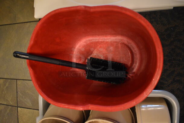 ALL ONE MONEY! Lot of 2 Red Poly Buckets. 10x14.5x10. (buffet) - Image 2 of 2