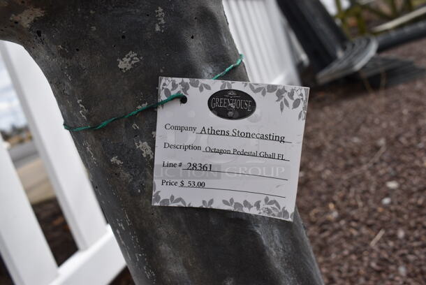 2 Various Stone Pedestals. 10x10x22, 11.5x11.5x26. 2 Times Your Bid! (greenhouse patio) - Image 4 of 5