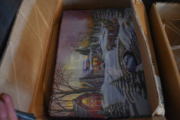 ALL ONE MONEY! Lot of 5 Boxes of Disposable Placemats; 3 Season To Celebrate and 2 Winter Scene. 14x10. (main dining room) - Image 4 of 6