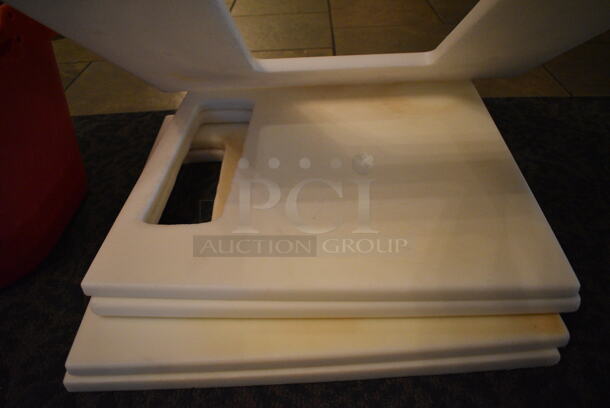 5 White Cutting Boards. 24x24x1, 19x20x1. 5 Times Your Bid! (buffet) - Image 2 of 3