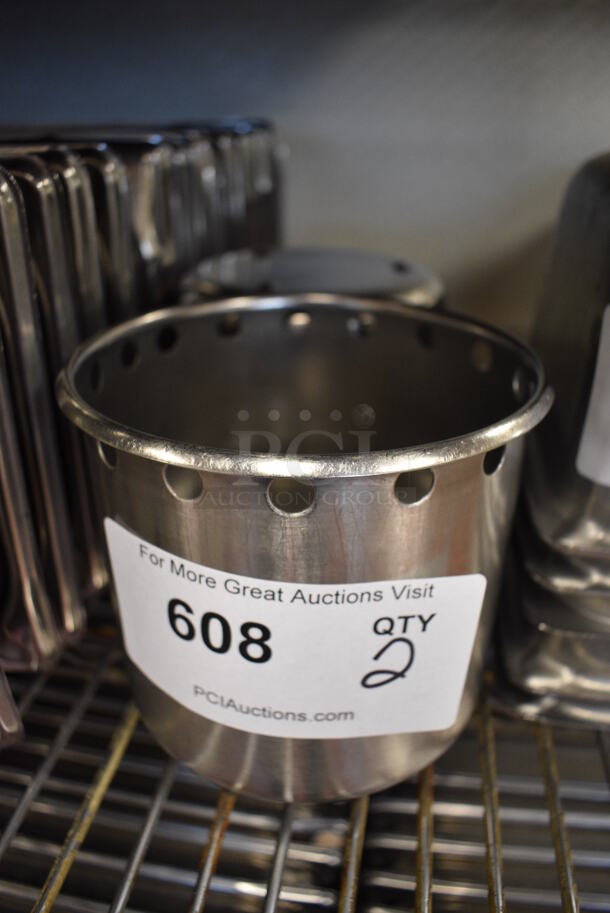 2 Stainless Steel Bins. 5.5x5.5x5. 2 Times Your Bid! (drop in bin kitchen) - Image 1 of 3