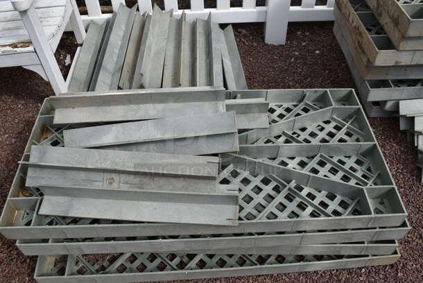 ALL ONE MONEY! Lot of Green Poly Pieces To Shelving Unit! Includes 95.5x24x3. (greenhouse patio) - Image 2 of 4
