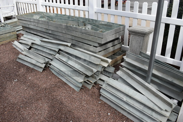 ALL ONE MONEY! Lot of Green Poly Pieces To Shelving Unit! Includes 95.5x24x3. (greenhouse patio) - Image 4 of 4