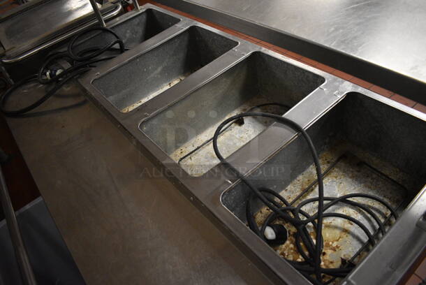 Eagle Stainless Steel Commercial Electric Powered 4 Bay Steam Table w/ Double Tier Over Shelf, Warming Strip and Tray Slide on Commercial Casters. 64x37x62. Unit Was In Working Condition When Restaurant Closed. (kitchen) - Image 5 of 9