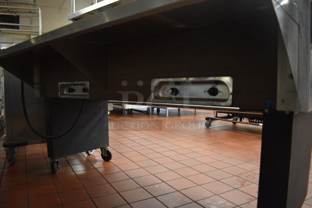 Eagle Stainless Steel Commercial Electric Powered 4 Bay Steam Table w/ Double Tier Over Shelf, Warming Strip and Tray Slide on Commercial Casters. 64x37x62. Unit Was In Working Condition When Restaurant Closed. (kitchen) - Image 7 of 9