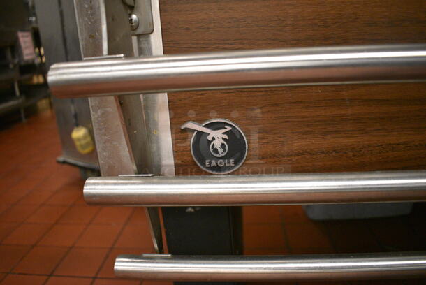 Eagle Stainless Steel Commercial Electric Powered 4 Bay Steam Table w/ Double Tier Over Shelf, Warming Strip and Tray Slide on Commercial Casters. 64x37x62. Unit Was In Working Condition When Restaurant Closed. (kitchen) - Image 8 of 9