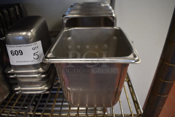 12 Stainless Steel 1/6 Size Drop In Bins. 1/6x6. 12 Times Your Bid! (drop in bin kitchen)