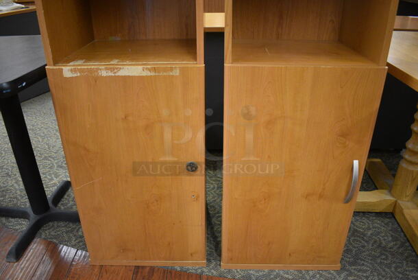 2 Wooden Cabinets w/ Door and Shelves. 18x16x73. 2 Times Your Bid! (gift shop) - Image 4 of 4