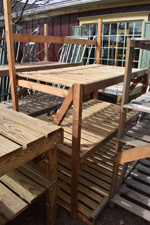 3 Various Wooden Shelving Units. Includes 48x35x59. 3 Times Your Bid! (greenhouse patio) - Image 2 of 4