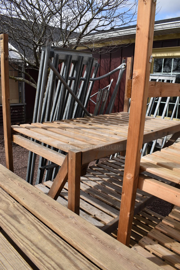 3 Various Wooden Shelving Units. Includes 48x35x59. 3 Times Your Bid! (greenhouse patio) - Image 3 of 4