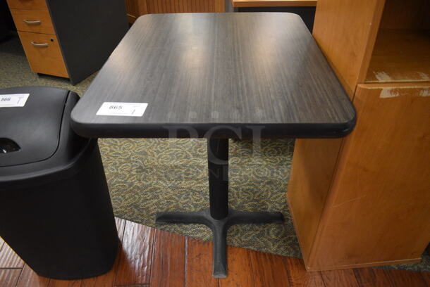 Table w/ Gray Tabletop and Black Metal Table Base. 24x30x30. (gift shop)