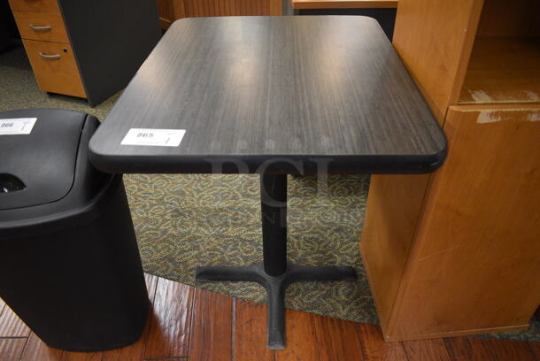 Table w/ Gray Tabletop and Black Metal Table Base. 24x30x30. (gift shop) - Image 1 of 3