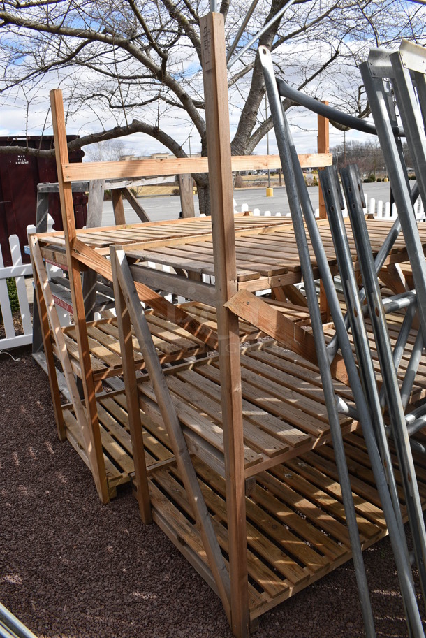 3 Various Wooden Shelving Units. Includes 48x35x59. 3 Times Your Bid! (greenhouse patio) - Image 4 of 4