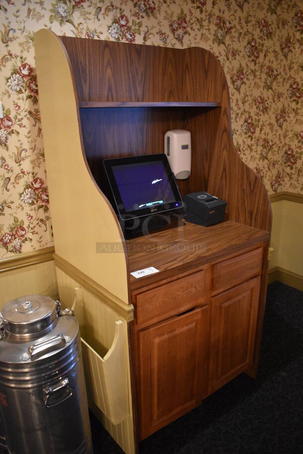 Wooden Cabinet w/ 2 Drawers, 2 Doors and Over Shelf. Does Not Include Contents. 39x26x73. (buffet) - Image 4 of 8