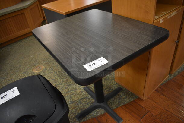 Table w/ Gray Tabletop and Black Metal Table Base. 24x30x30. (gift shop) - Image 2 of 3