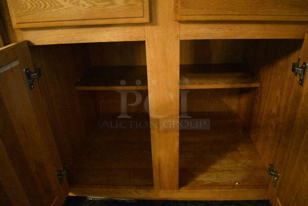 Wooden Cabinet w/ 2 Drawers, 2 Doors and Over Shelf. Does Not Include Contents. 39x26x73. (buffet) - Image 6 of 8