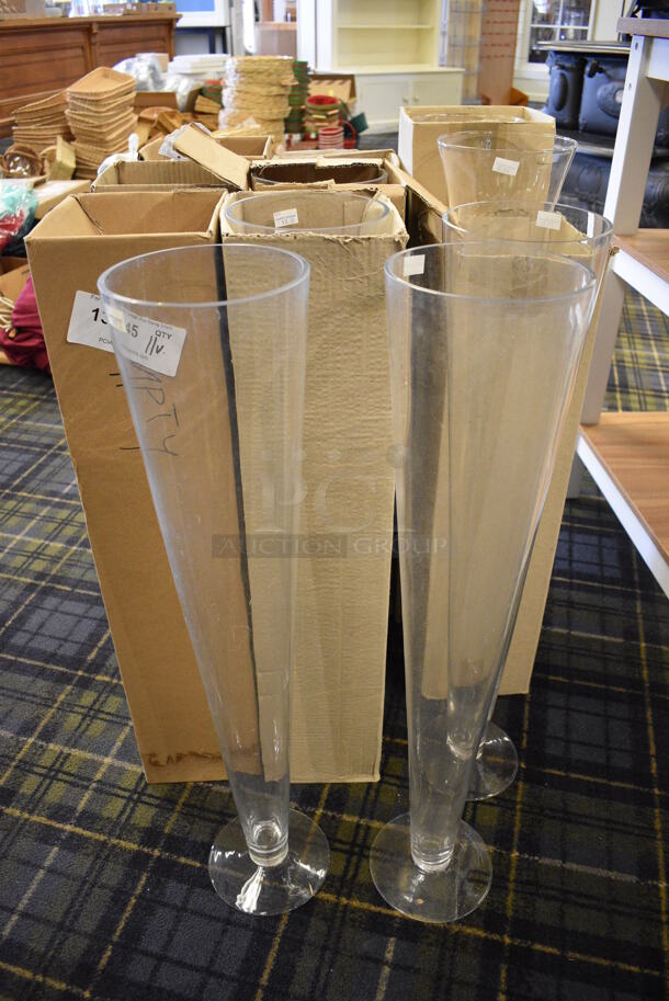 11 Various Poly Vases. Includes 6x6x30. 11 Times Your Bid! (blue retail store) - Image 1 of 3