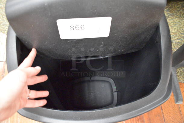 Black Poly Trash Can w/ Lid. 17x13x28. (gift shop) - Image 3 of 3