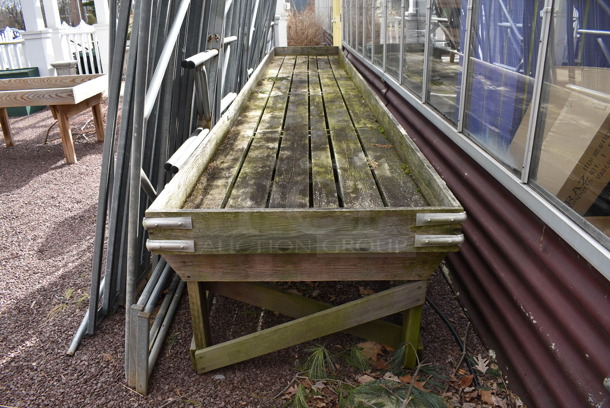 Wooden Stand. BUYER MUST REMOVE. 216x36x27. (greenhouse patio) - Image 3 of 4
