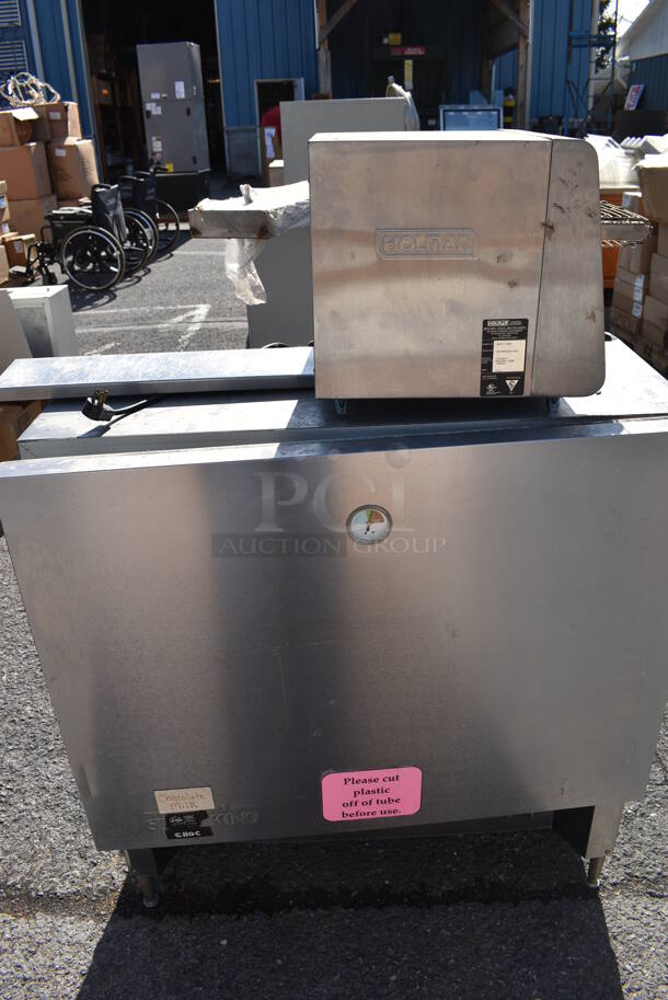 ALL ONE MONEY! Lot of Silver King Stainless Steel Milk Dispenser and Star Holman Model QCS-1-350 Conveyor Toaster Oven. 36x17x40, 14x16x14. (warehouse)