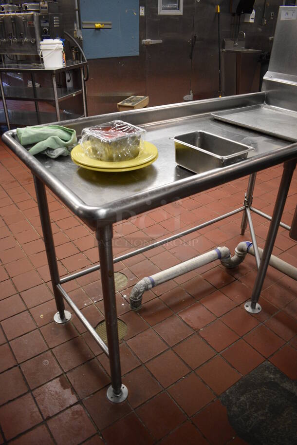 Stainless Steel Commercial 2 Bay Sink w/ Dual Drainboards, Faucets, Handles and Back Splash. Does Not Include Contents. BUYER MUST REMOVE. 105x64x56. Bays 24x24x14. Drainboards 62x30x38, 24x26x2. (kitchen) - Image 6 of 6