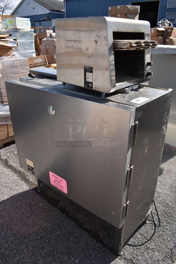 ALL ONE MONEY! Lot of Silver King Stainless Steel Milk Dispenser and Star Holman Model QCS-1-350 Conveyor Toaster Oven. 36x17x40, 14x16x14. (warehouse) - Image 2 of 5