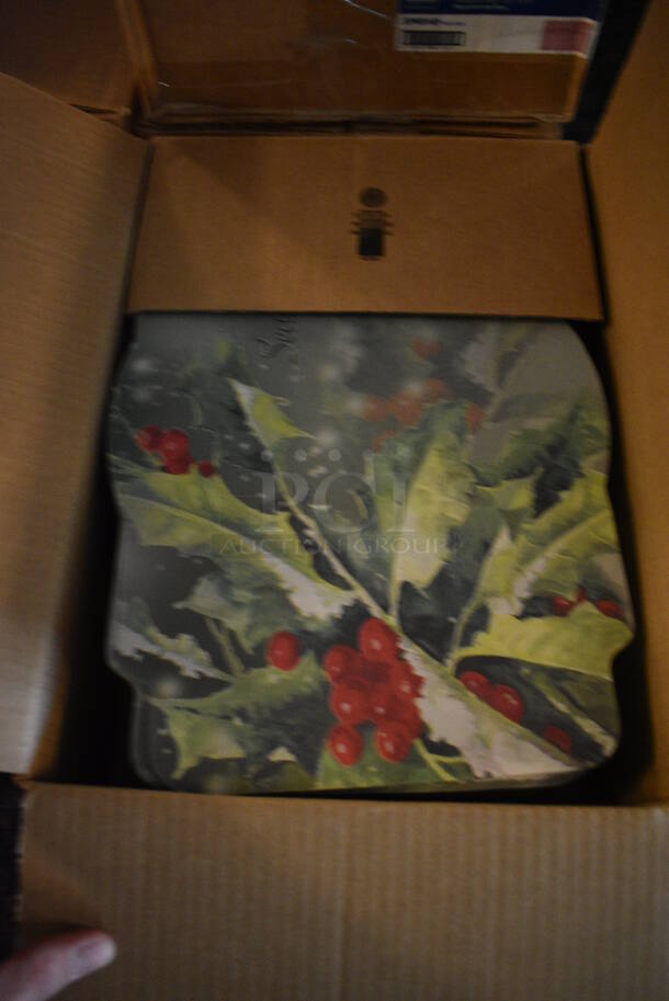 ALL ONE MONEY! Lot of 4 Boxes of Disposable Placemats. Pink and Holly. 14x10. (main dining room) - Image 2 of 4
