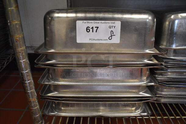 8 Stainless Steel Full Size Drop In Bins. 1/1x4. 8 Times Your Bid! (drop in bin kitchen)