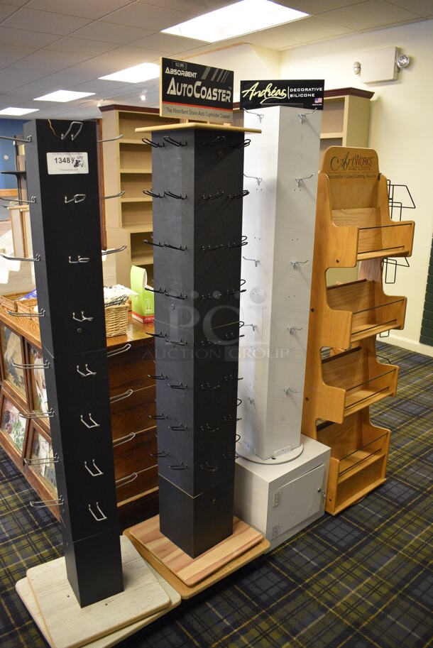 4 Various Racks. Includes 17x17x63. 4 Times Your Bid! (blue retail store)