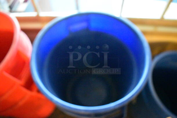 2 Blue Poly Trash / Recycling Cans w/ 1 Lid and 1 Dolly. 26x22x27. 2 Times Your Bid! (buffet) - Image 3 of 4