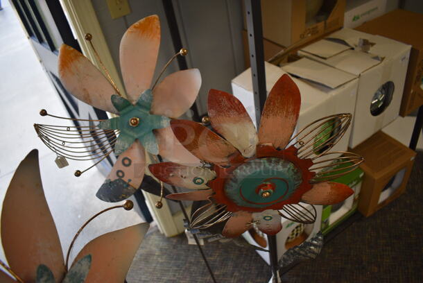 Black Metal Stand w/ 3 Wind Spinners. Includes 12x1x49. (garden center) - Image 3 of 4