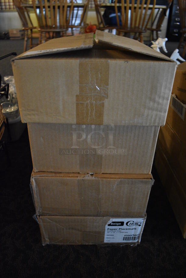 ALL ONE MONEY! Lot of 4 Boxes of Disposable Placemats. Flowers, Green and Maroon. 14x10. (main dining room) - Image 6 of 6