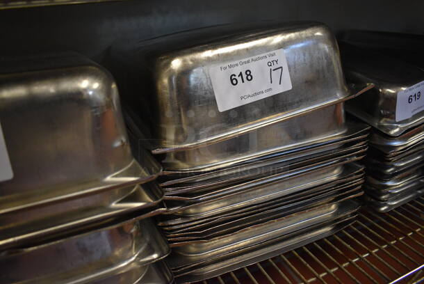 17 Stainless Steel Full Size Drop In Bins. 1/1x4. 17 Times Your Bid! (drop in bin kitchen) - Image 3 of 3