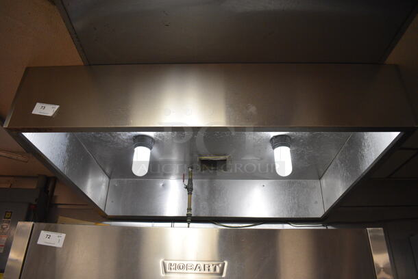 5' Stainless Steel Commercial Steam Hood w/ Lights. Goes GREAT w/ Lot 72! BUYER MUST REMOVE. 60x48x12. (kitchen) - Image 1 of 4