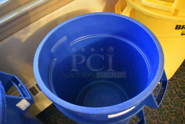 2 Blue Poly Trash / Recycling Cans. 22x19.5x22.5. 2 Times Your Bid! (buffet) - Image 2 of 3
