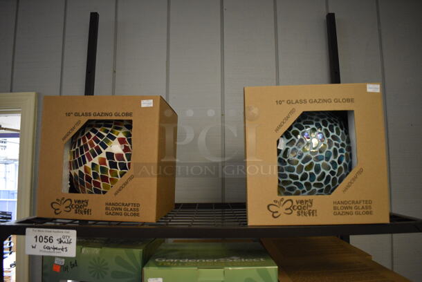 Black Metal 4 Tier Shelf w/ Various Gazing Globes. BUYER MUST REMOVE. 36x20x67. (garden center) - Image 2 of 6