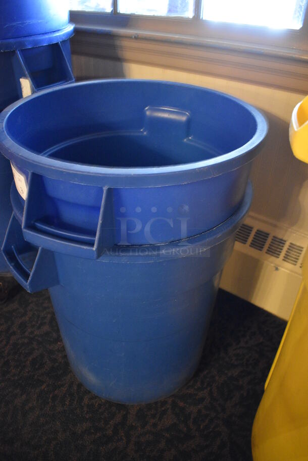 2 Blue Poly Trash / Recycling Cans. 22x19.5x22.5. 2 Times Your Bid! (buffet) - Image 3 of 3