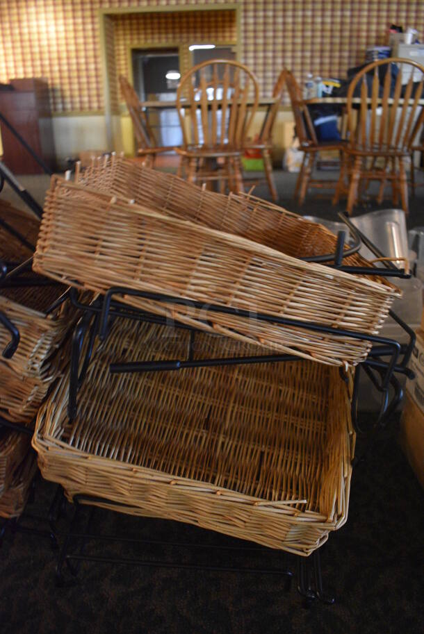 ALL ONE MONEY! Lot of Black Metal Stands w/ Baskets! Includes 14x14x4. (main dining room) - Image 2 of 4