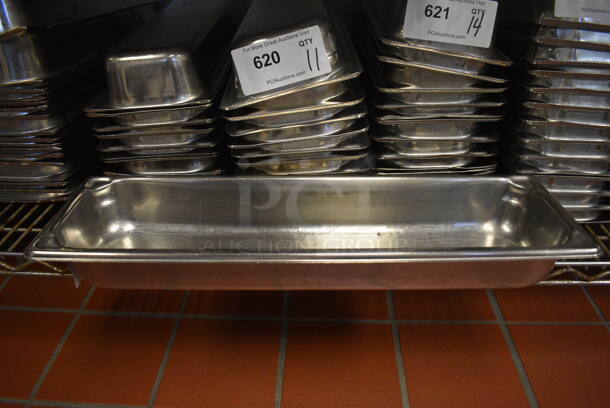 12 Stainless Steel Drop In Bins. 6.5x21x2. 12 Times Your Bid! (drop in bin kitchen) - Image 1 of 4