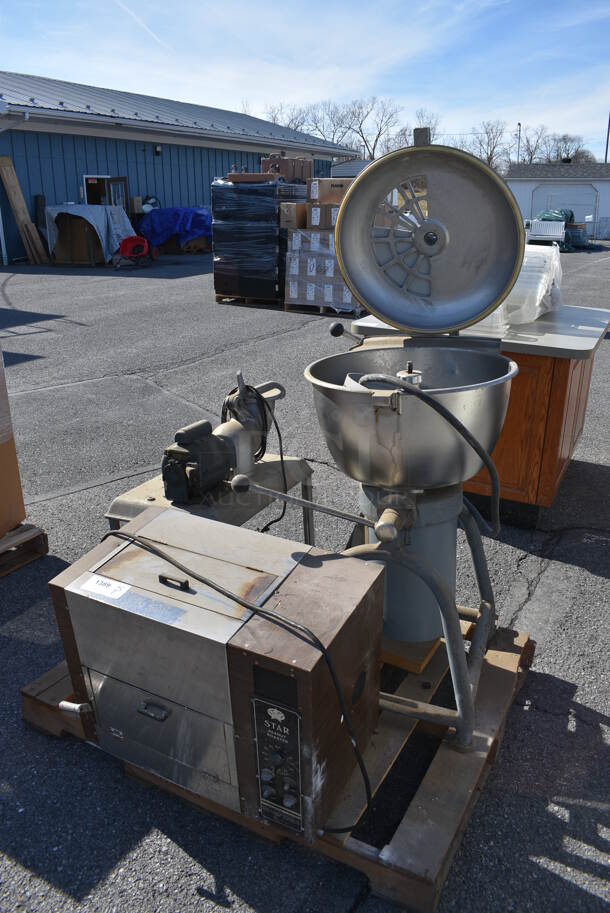 ALL ONE MONEY! Pallet Lot of Various Items Including Hobart Model VCM Vertical Cutter Mixer, Star Peanut Roaster and Ice Shaver. Includes 23x26x10. (warehouse) - Image 2 of 8