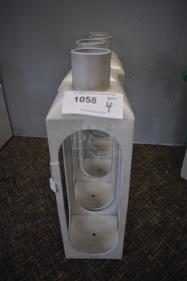 4 White Metal Lantern Frames. 6x6x20. 4 Times Your Bid! (garden center) - Image 1 of 3