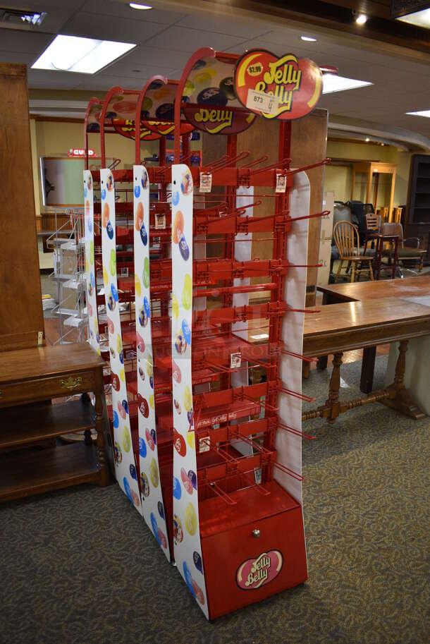 ALL ONE MONEY! Lot of 4 Jelly Belly Red Racks That Make One Unit. 17x13x74 Each. (gift shop) - Image 2 of 4