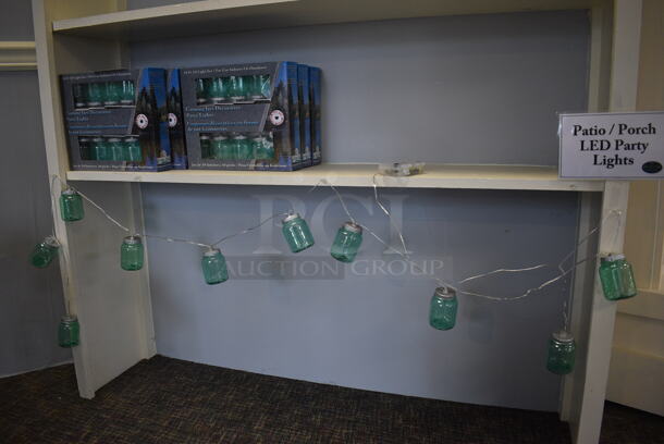 8 Patio Porch LED Party Lights; 7 BRAND NEW IN BOX. 8 Times Your Bid! (garden center) - Image 1 of 4