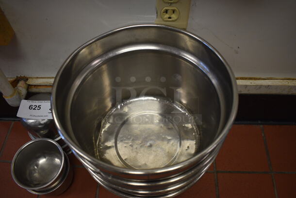 4 Stainless Steel Cylindrical Drop In Bins. 11x11x8.5. 4 Times Your Bid! (drop in bin kitchen) - Image 3 of 3