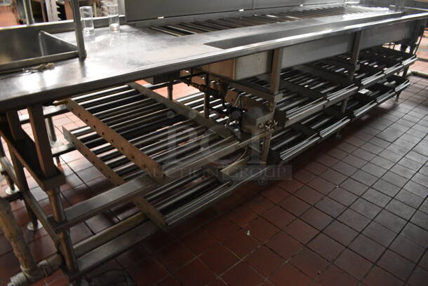 Stainless Steel Commercial Dirty Side Dish Table w/ Sink Basin, Over Shelf and Under Shelves. Does Not Include Caddies. Goes GREAT w/ Lots 74 and 76! BUYER MUST REMOVE. 120x248x93. (kitchen) - Image 4 of 9