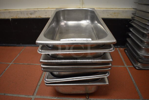 7 Stainless Steel 1/3 Size Drop In Bins. 1/3x2. 7 Times Your Bid! (drop in bin kitchen)