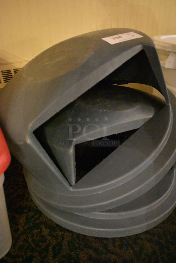 2 Gray Poly Trash Can Lids. 22.5x22.5x12.5. 2 Times Your Bid! (buffet) - Image 2 of 2