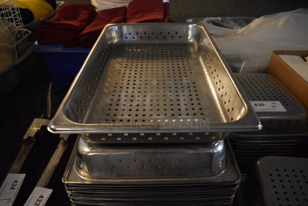 26 Stainless Steel Full Size Perforated Drop In Bins. 1/1x2. 26 Times Your Bid! (main dining room) - Image 3 of 4