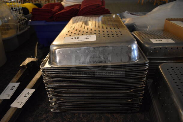 26 Stainless Steel Full Size Perforated Drop In Bins. 1/1x2. 26 Times Your Bid! (main dining room) - Image 4 of 4